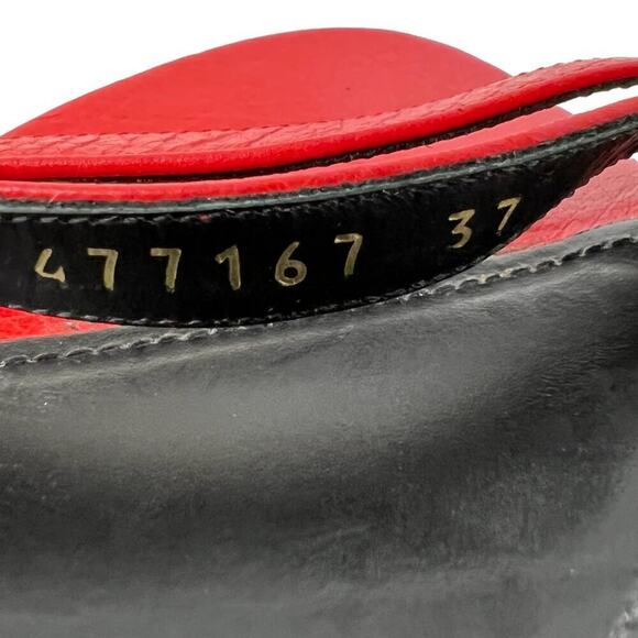 Balenciaga Red Silver Studded Leather Sandals – Size 37 - Picture 6 of 9